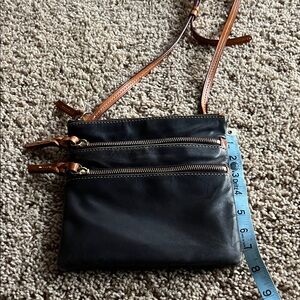 Navy Leather Crossbody Bag